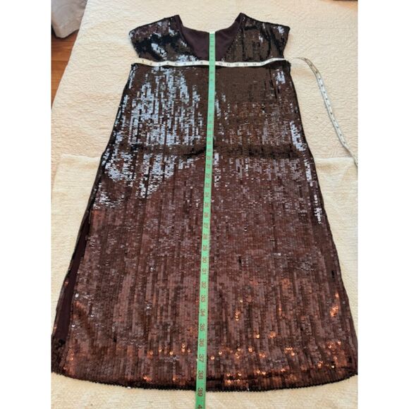 NWT Anthropologie Maeve Kara Sequin Shift Dress, Burgundy/Brown, Small - Picture 7 of 7